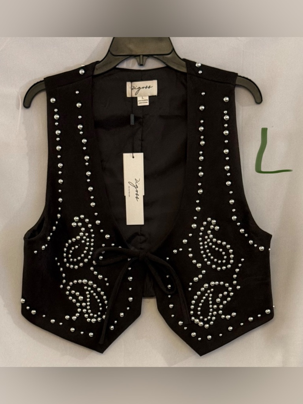 Vigoss Black Studded Western Vest